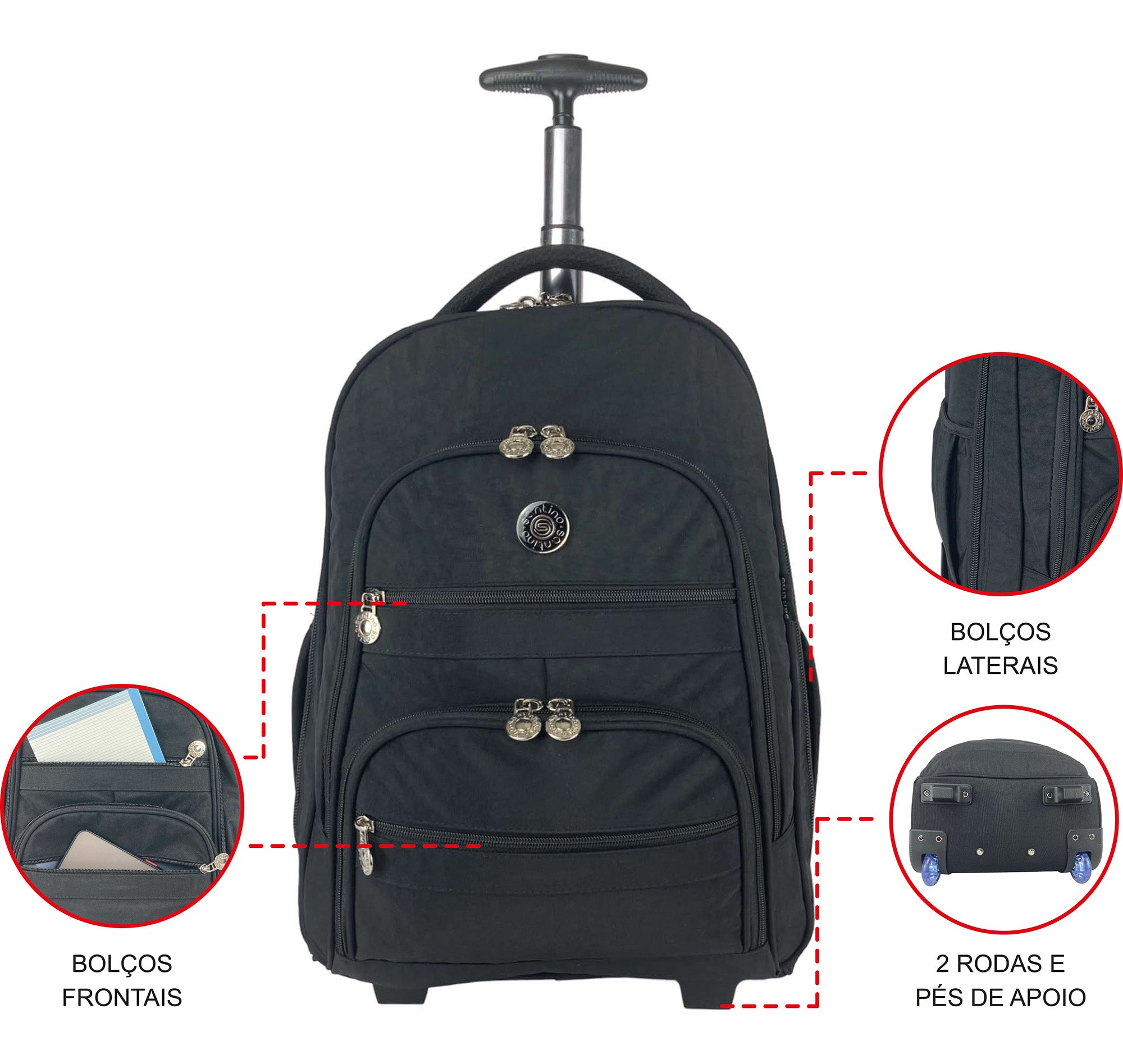 Corcovado Laptop Backpack with Wheels Santino SAC193U