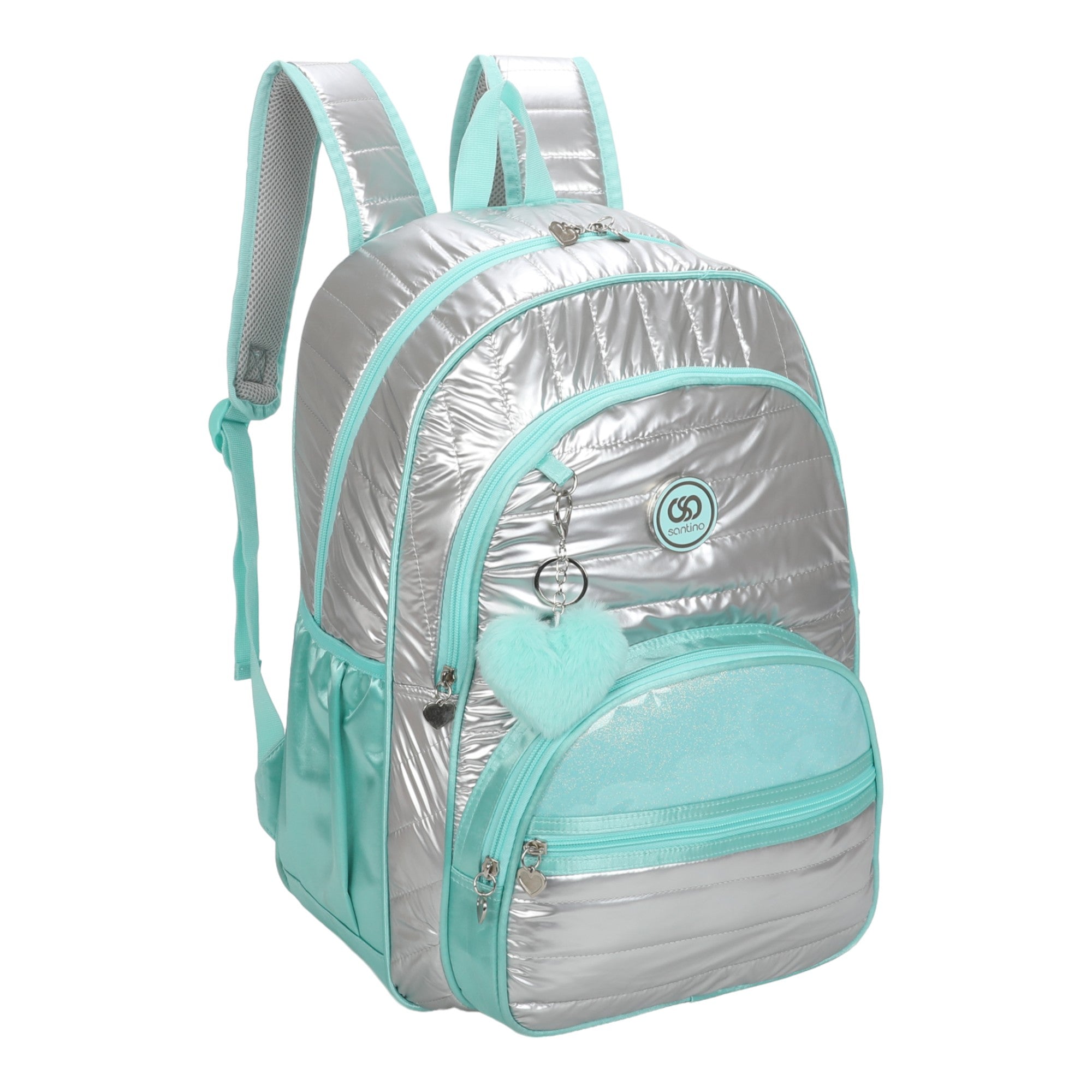 Sweet Girl Silver Wish Backpack by Santino Polyester SAM233U Turquoise blue