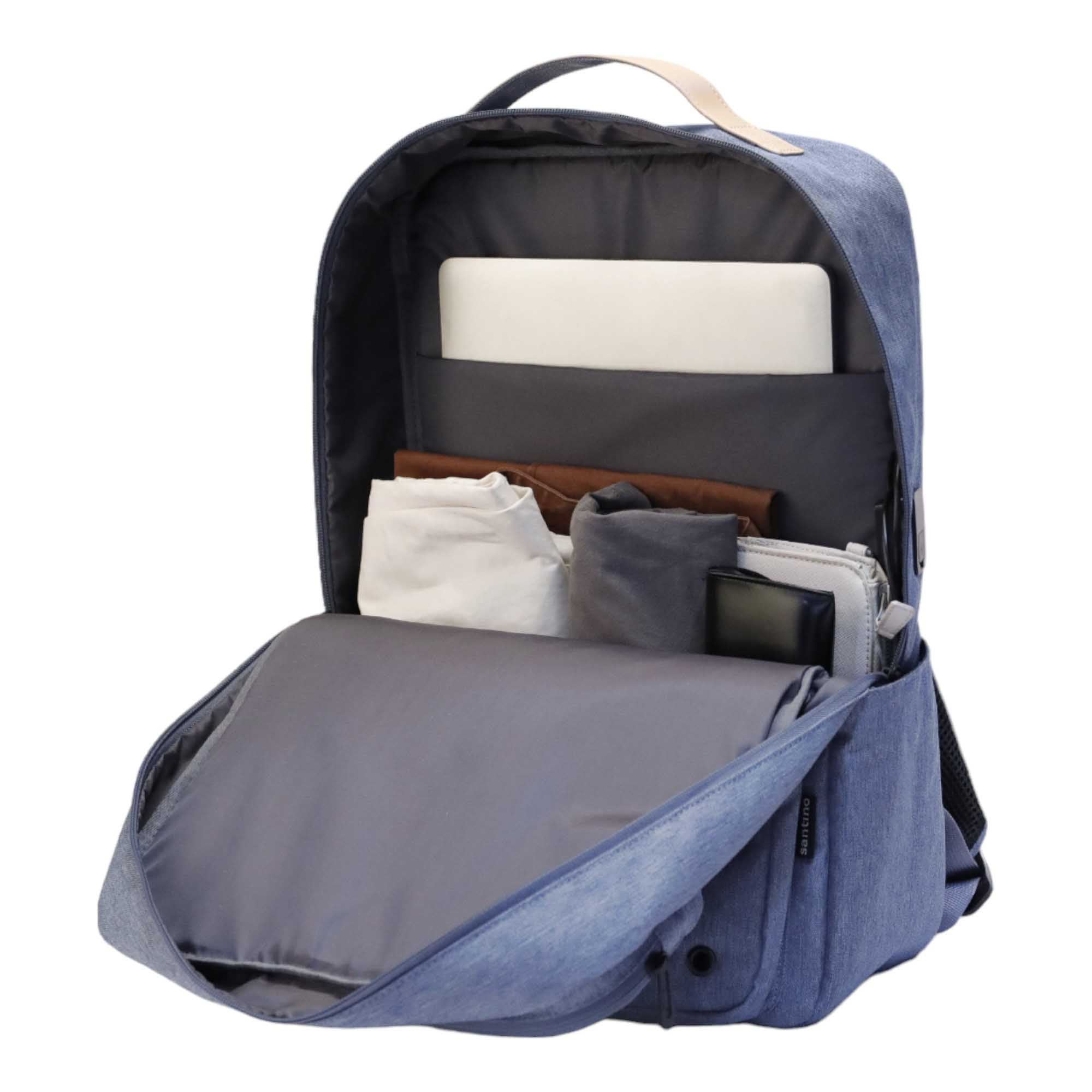 Pop Organizer Notebook Backpack by Santino Polyester Blue
