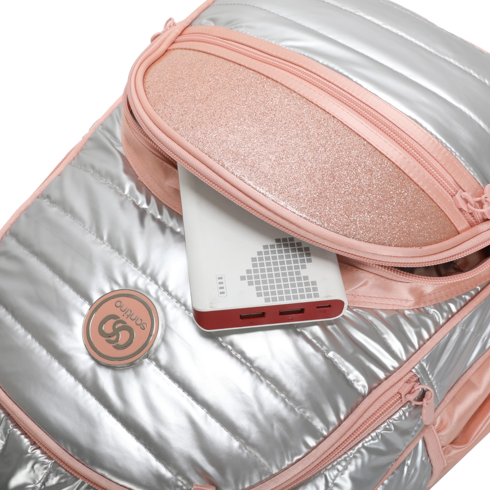 Sweet Girl Silver Wish Backpack by Santino Polyester SAM233U Light Pink