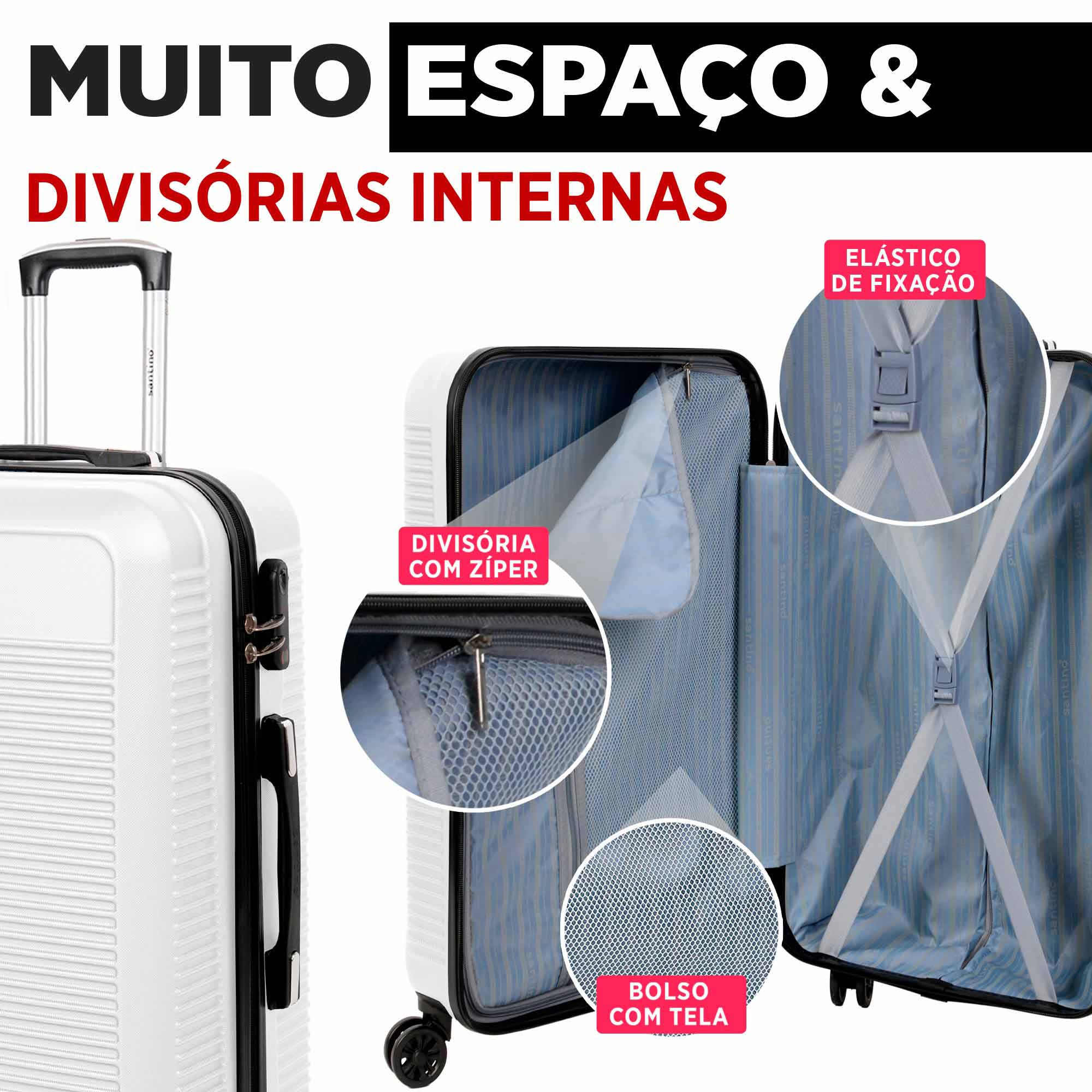 Santino 3-Piece Pisa Rigid 360° Luggage Set - MZV183J