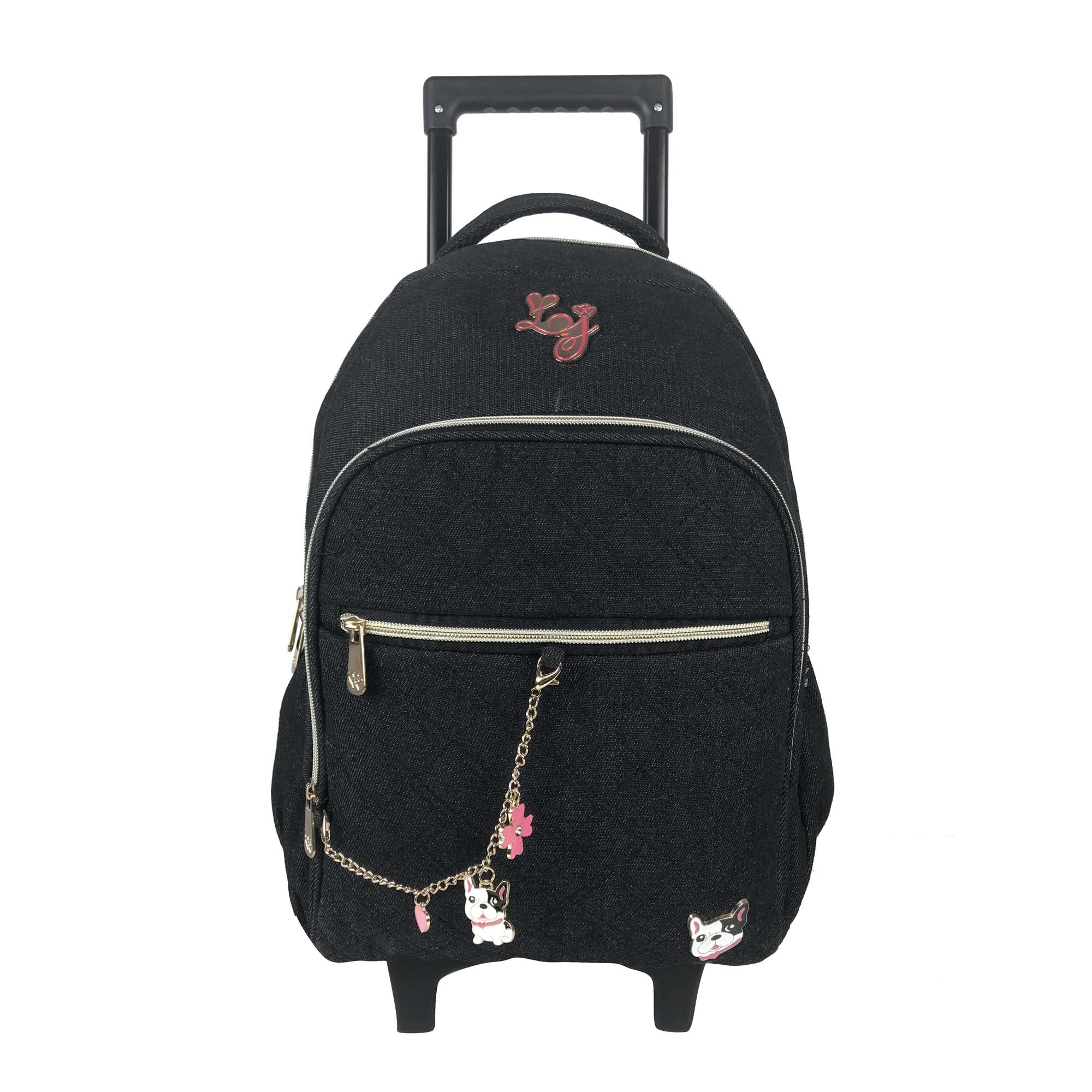 Mar del Plata Youth Backpack With Wheels Lili July Black - LJC18201